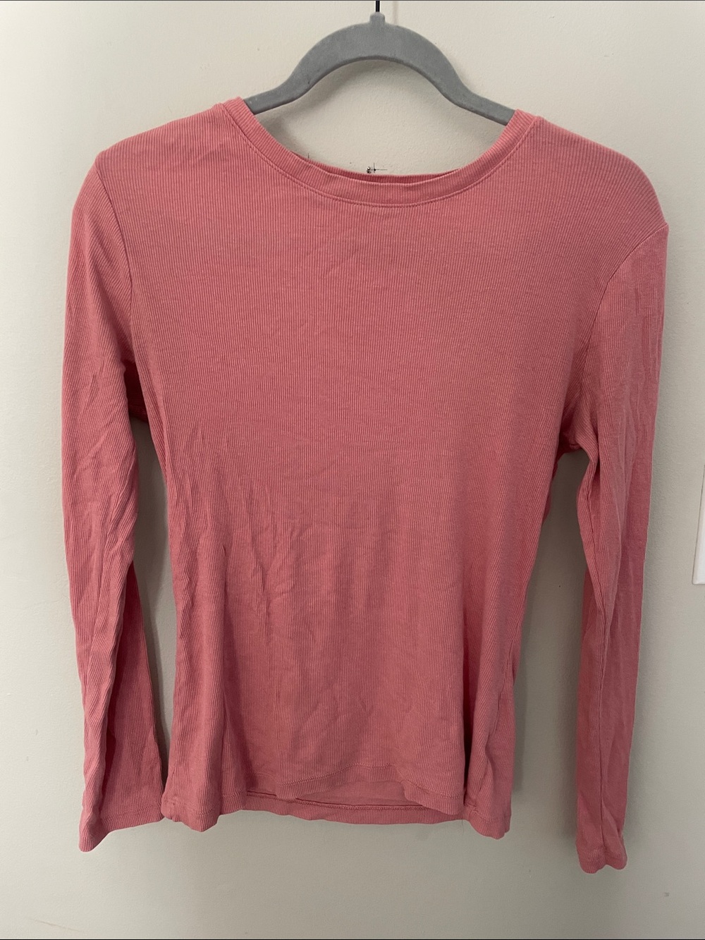 a new day Mauve Pink Ribbed Long Sleeve Crewneck Top